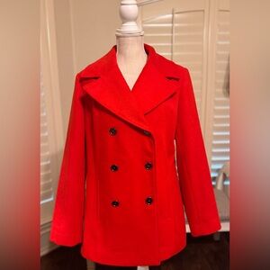 K Jordan Red Double-Breasted Peacoat